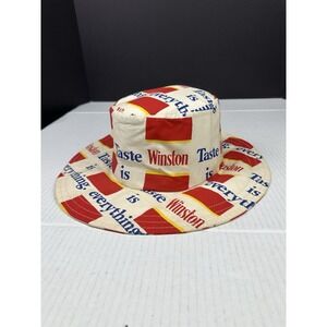 VTG 1970s Floppy Sun Bucket Hat Winston Cigarettes‎ Taste Is Everything S/M